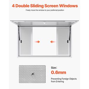 Fenêtre de service en alliage d'aluminium 60x36 pouces pour camions de restauration, inclinable à 85 degrés avec 4 fonctions coulissantes - Product Image 3