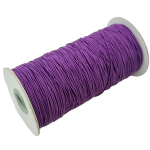 Cordon élastique tressé No.9 1,2 mm violet foncé 288 yards, 100 % nylon haute ténacité, corde élastique écologique pour textiles de maison et chaussures - Product Image 1