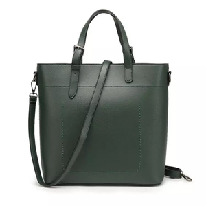 Sac fourre-tout minimaliste pour femme en cuir véritable avec bandoulière amovible, grande capacité, usage quotidien, style décontracté, gris - Product Image 5