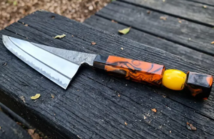 Couteau de chef PRESTIGE BLADES de style japonais en acier à haute teneur en carbone, 12 pouces, forgé à la main, finition satinée, manche en résine, couteau de cuisine ambidextre - Product Image 5