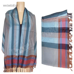 Pañuelo de Seda con Rayas de Poliéster para Mujer, Elegante, de Diseño, Suave, Estiloso y de Lujo para Uso Casual - Product Image 2