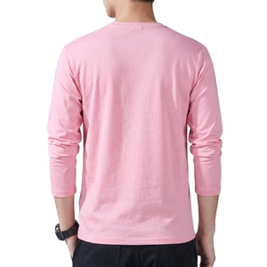 T-shirt en coton pour homme à col rond et manches longues, moderne, confortable, léger, doux, formel, respirant, coupe ample, fabrication OEM - Product Image 1