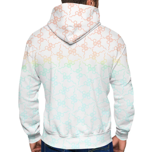 Men's <b>Navy</b> Yellow Color Block Dripping Print Hooded Zipper Sweatshirt Regular Fit Casual Autumn Wear - Product Image 4