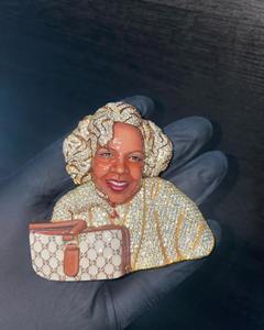 Colgante de Diamante Moissanita con Diseño 3D, Colgante 3D con Incrustaciones de Diamantes, Colgante de Esmalte Personalizado, Plata 925, Nombre Personalizado - Product Image 5