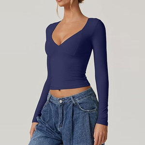<b>Top</b> Trendy <b>Women</b> Slim Fit Long Sleeve T-Shirts / Casual Wear Cotton Made <b>Women</b> Long Sleeve T-Shirts - Product Image 2