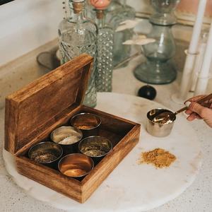 Rustic Wooden Spice <b>Box</b> Organizer for Kitchen Accessories Masala Storage <b>Herbs</b> Seasonings and Culinary Organization - Product Image 1