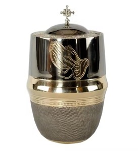 Urna Funeraria Tradicional de Metal para Cenizas Humanas, Diseño Religioso para Adultos, Urna Clásica para Cenizas de Adultos, Urna Conmemorativa para Funeral - Product Image 1