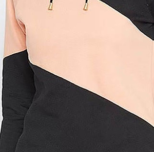 Sudadera con Capucha para Mujer, Diseño Asimétrico con Bloques de Color, Manga Larga, Tejido de Algodón, Estilo Casual para Otoño - Product Image 3