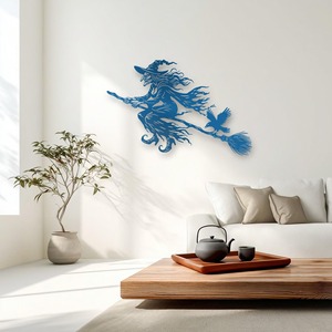 Arte Metálico de Pared con Diseño de Bruja, Decoración Colgante Elegante para Halloween, Adecuada para la Entrada del Hogar y Decoración de Paredes, de la India - Product Image 3