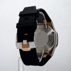 Reloj de Lujo para Hombre, Edición Limitada, Estilo Hip Hop Vintage, con Correa Negra, Reloj de Cuarzo de Diseñador, Reloj de Moda RM con Moissanita - Product Image 4