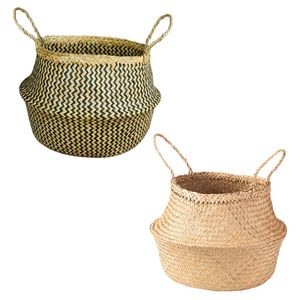 Cesta decorativa hecha a mano de la marca PHU HAO, tejida a mano con hierba marina, para cubrir macetas, almacenamiento y decoración. - Product Image 1