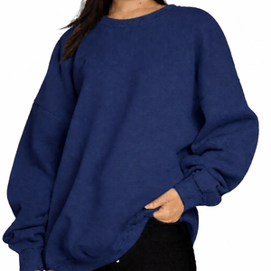 Ladies Oversized Knitted Winter Sweatshirt Relaxed Fit Long Sleeves <b>Drop</b> Shoulder Heavyweight Autumn Winter Front Customizable - Product Image 6