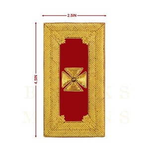 Epaulettes de Caballero Templario con Bordado de Hilo Metálico para Abrigo de Gala Masónico - Product Image 5