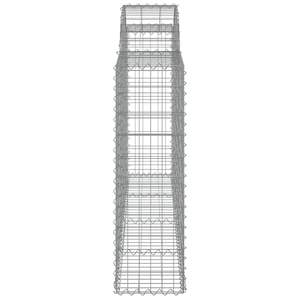 Set di 3 Grandi Cesti in Filo di Ferro Zincato Argentato, Collezione di Cesti Gabion - Product Image 5