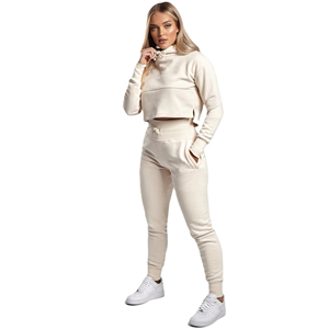Ensemble de survêtement court à épaules tombantes pour femme, couleur unie, respirant, séchage rapide, personnalisable OEM, haute qualité, le plus vendu pour le fitness - Product Image 1