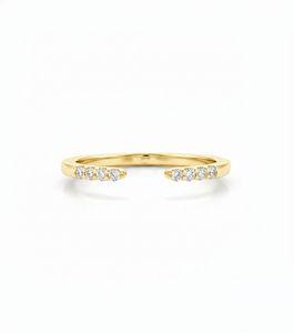 DEF Color VS VVS Clarity Round Lab Grown Diamond 10K 14K Solid Gold Promise Ring Wedding Proposal Ring Open Cuff Diamond Ring - Product Image 1