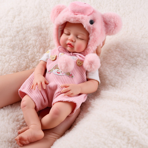 Poupées Reborn Babeside de 16 pouces en silicone intégral, réaliste, fille endormie, vêtements rose cochon, vente en gros d'usine - Product Image 2