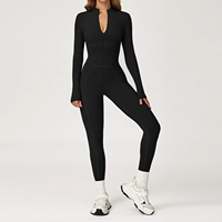 Combinaisons et justaucorps de sport coupe-vent tout-en-un à col montant et fermeture éclair pour le fitness – Vente en gros