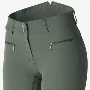 Pantalon d'équitation pour femme Lawd Sports, taille haute, longueur intégrale, fermeture éclair, extensible dans quatre directions, coupe ajustée, respirant, noir uni - Product Image 5