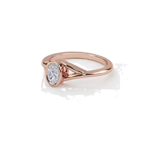 Lujo 14K oro rosa corte redondo Moissanite eternidad anillos de diamantes anillo de compromiso de boda para mujer - Product Image 1
