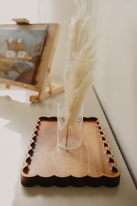 Grande corbeille à monnaie festonnée en bois, d'inspiration vintage, en bois dur sculpté massif, multifonction, pour rangement d'épices |   Cuisine portable - Product Image 4