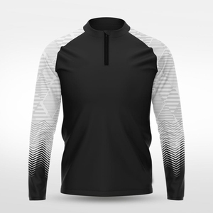 Chaqueta Deportiva de Entrenamiento para Hombre, Ligera, de Poliéster/Algodón, con Cierre de Cremallera 1/4, Diseño de Parches y Sublimación, Estilo Casual para Actividades al Aire Libre - Product Image 1