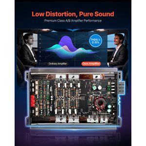 Amplificatore Audio per Auto a 4 Canali, Stabile a 2 Ohm, Bridgeabile, Classe A/B, Gamma Completa, Potenza 4 X 200W @ 4 Ohm o 4 X 400W @ 2 Ohm - Product Image 3