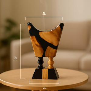 Quemador de Incienso Artesanal de Madera de Sequoia Natural con Resina Epoxi, Ecológico, Aromático, para Bakhoor, con Aroma a Incienso Japonés, para Todas las Estaciones - Product Image 2