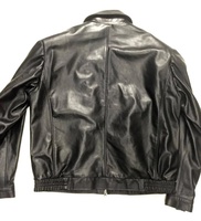 Veste en cuir bomber pilote volant manteau en laine d'agneau revers veste de moto hommes en cuir