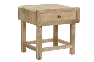 Solid Wood Handcrafted 1 Drawer <b>Bedside</b> <b>Table</b> <b>Compact</b> Bedroom Nightstand Storage Side <b>Table</b> Farmhouse Home Hotel Furniture - Product Image 5