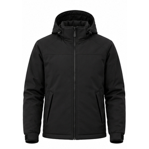 Veste de travail pour homme, hiver, fermeture éclair avant, imperméable, coupe-vent, softshell, à capuche, veste d'extérieur respirante, légère, nouvelle - Product Image 1