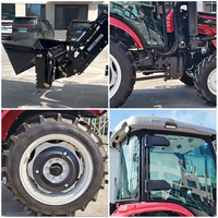 Tracteur agricole à roues 4x4 Invincible 80HP avec cabine climatisée, forte pression hydraulique, capacité de levage élevée pour l'agriculture moderne