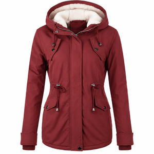 Dernière conception, veste parka d'hiver pour femme, sur mesure, OEM, doublée de fourrure Sherpa, manteau rembourré chaud, fabricant, marque privée - Product Image 1
