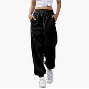 Pantalon de jogging pour femme, coupe ample, taille mi-haute, avec poches, respirant, taille élastique, écologique, style sportif pour la gym - Product Image 4