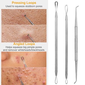 7-Piece <b>Blackhead</b> Acne <b>Extractor</b> Kit Stainless Steel Pimple & Needle Tools <b>Blackhead</b> Remover - Product Image 4