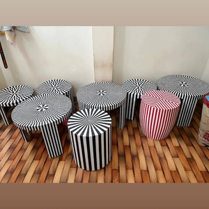 Modern Bone Inlay Console Drum/<b>Stool</b> Eco-Friendly Handmade Contemporary Antique Living Room Bedroom Furniture Hotels Workshop - Product Image 6