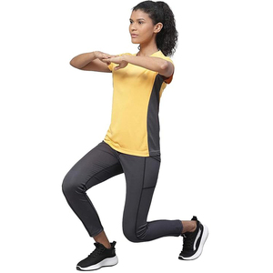 Leggings pour femmes à ourlet fendu, taille haute, avec fente latérale, longueur cheville, pour le yoga, la gym, décontractés, style bohème - Product Image 4