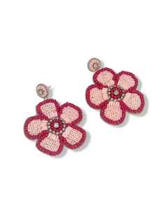 Boucles d'oreilles pendantes brodées à la main avec perles et feuilles, idéales pour les fêtes estivales à la plage, cadeau élégant, accessoire d'oreille tendance - Product Image 3