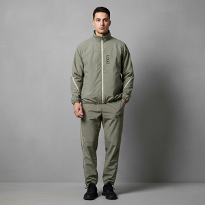 ชุดลำลองผู้ชายแบบ 2 ชิ้น สีพื้น พิมพ์โลโก้ตามสั่ง รุ่นใหม่ปี 2026 พร้อมส่งทุกวัน ชุดวอร์มผู้ชายแบบกันลม - Product Image 3