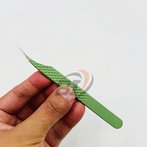 แหนบต่อขนตาปลายแหลมสแตนเลสเคลือบสีแบบกำหนดเองผ่านการทดสอบด้วยมือ - Product Image 5