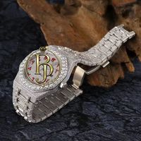 Montre à quartz carrée de luxe Briva B-09-2, calendrier, boîtier et bracelet en acier inoxydable, verre cristal, étanche 10 bars, affichage jour/date
