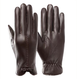 Gants en cuir de luxe pour femme, modèle une ligne, pour l'hiver – Nouveauté très demandée - Product Image 3