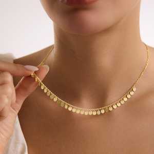 Hallmark Silver Gold Plated Minimalist Beaded Chain Necklace - Product Image 1