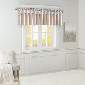 Mantovana in finta seta Blush leggera con perline tende e mantovane 50x26" - Product Image 2