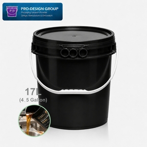Premium 17 Liters HDPE Black Round Pail Empty Food Safe Liquid Storage Sugar Syrup Barrel Commercial <b>Confectionery</b> Packing Conta - Product Image 1