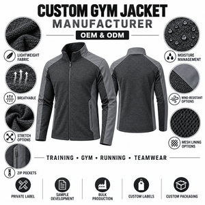 Veste de sport hybride tricotée et tissée pour homme, entièrement zippée, col montant, respirante, haute performance, pour l'automne - Product Image 3