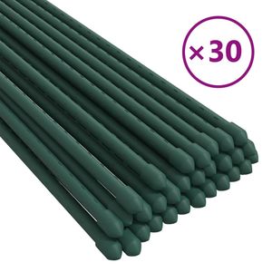 Ensemble de 30 piquets de jardin en acier vert avec revêtement en polypropylène, fournitures de jardinage - Product Image 2