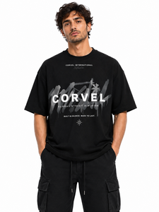 Abstract Brush Graphic <b>men's</b> <b>shirts</b> Custom <b>Men</b>’s Black Casual Tee Bold Center Branding Relaxed Fit OEM Graphic Typography Tshirt - Product Image 4