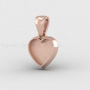 <b>Solid</b> 925 Sterling <b>Silver</b> 14K Gold Plated 10mm Heart Blank Bezel Setting Charm Pendant Cabochon DIY Resin Ashes Jewelry Findings - Product Image 2