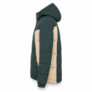 Custom Outdoor Puffer <b>Jacket</b> Winter Padded Construction Protective Hood Embroidered Logo OEM Full Zipper Adjustable Hem Drawcord - Product Image 2